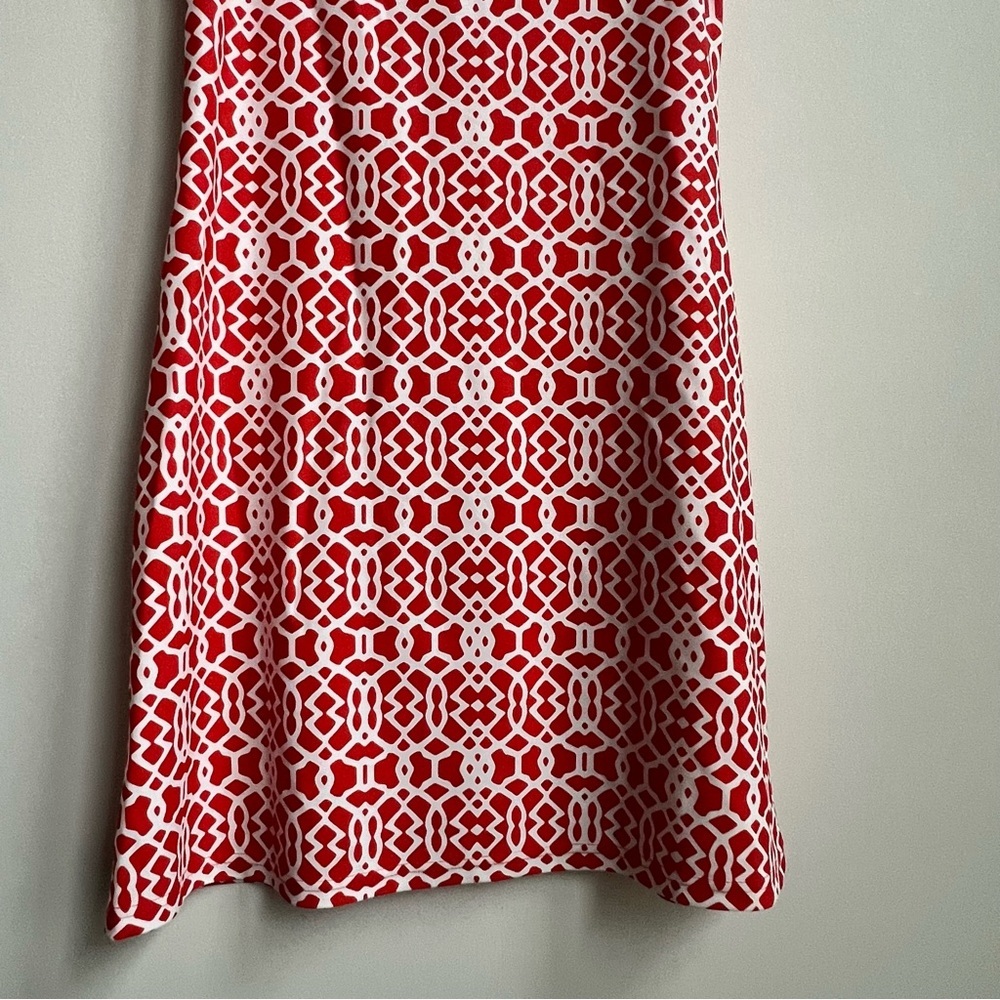 Jude Connally Beth Sleeveless Pullover Shift Dress Geometric Trellis Print XS - Picture 9 of 10
